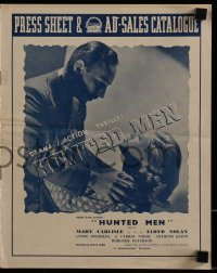 3x514 HUNTED MEN English pressbook 1938 racketeer Lloyd Nolan grabbing pretty Mary Carlisle!