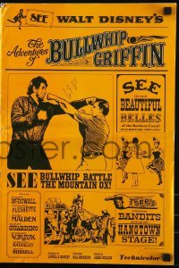 3x535 ADVENTURES OF BULLWHIP GRIFFIN pressbook 1966 Disney, beautiful belles, mountain ox battle!