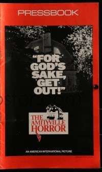 3x542 AMITYVILLE HORROR pressbook 1979 great image of haunted house, for God's sake get out!