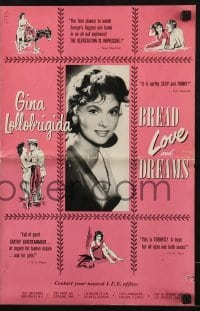 3x574 BREAD, LOVE & DREAMS pressbook 1954 sexy Italian Gina Lollobrigida & Vittorio De Sica!
