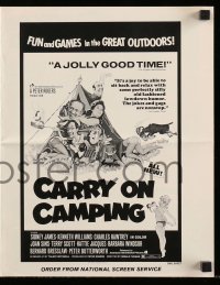 3x588 CARRY ON CAMPING pressbook 1971 AIP, Sidney James, English nudist sex, wacky camping artwork!