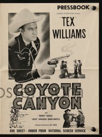 3x603 COYOTE CANYON pressbook 1949 cowboys Tex Williams, Smokey Rogers & Deuce Spriggans!