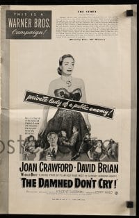 3x608 DAMNED DON'T CRY pressbook 1950 Joan Crawford is the private lady of a Public Enemy!