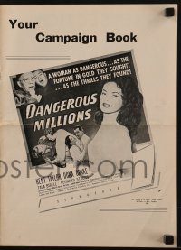 3x609 DANGEROUS MILLIONS pressbook 1946 sexy Dona Drake with gun and in trouble, Kent Taylor