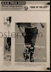 3x629 EDGE OF THE CITY pressbook 1956 Cassavetes, Poitier, lots of Saul Bass artwork throughout!