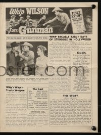 3x684 GUNMAN pressbook 1952 cowboy hero Whip Wilson, Phyllis Coates, Fuzzy Knight