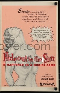 3x692 HIDEOUT IN THE SUN pressbook 1960 Doris Wishman nudist camp classic, great art, ultra rare!