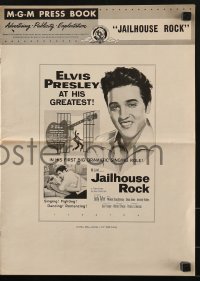 3x715 JAILHOUSE ROCK pressbook 1957 classic artwork of rock & roll king Elvis Presley!