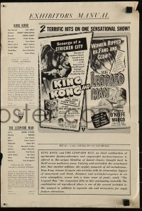 3x727 KING KONG/LEOPARD MAN pressbook 1952 two terrific hits on one sensational show, great images!