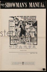 3x728 KISS OF THE VAMPIRE pressbook 1964 Hammer horror, different images & artwork!