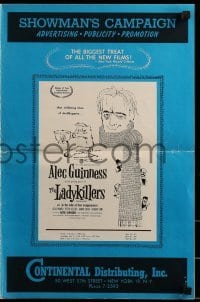 3x734 LADYKILLERS pressbook 1956 art of Alec Guinness & gangsters + Katie Johnson, Ealing classic!