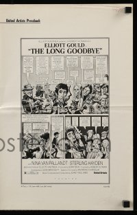 3x745 LONG GOODBYE pressbook 1973 Elliott Gould as Philip Marlowe, great Jack Davis artwork!