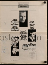3x765 MANCHURIAN CANDIDATE pressbook 1962 Frank Sinatra, Laurence Harvey, Janet Leigh, Frankenheimer