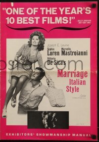 3x769 MARRIAGE ITALIAN STYLE pressbook 1965 de Sica's Matrimonio all'Italiana, Loren, Mastroianni
