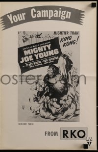 3x779 MIGHTY JOE YOUNG pressbook R1957 first Ray Harryhausen, art of ape rescuing girl from lions!