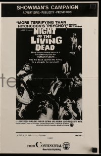 3x804 NIGHT OF THE LIVING DEAD pressbook 1968 George Romero classic, they lust for human flesh!