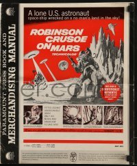 3x859 ROBINSON CRUSOE ON MARS pressbook 1964 art of Paul Mantee & his man Friday Victor Lundin!