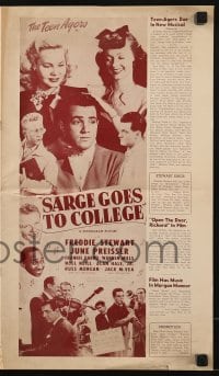 3x870 SARGE GOES TO COLLEGE pressbook 1947 Frankie Darro, Noel Neill, Alan Hale Jr., The Teen Agers