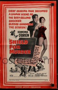 3x884 SHIELD FOR MURDER pressbook 1954 Edmond O'Brien is a dame-hungry killer-cop running berserk!