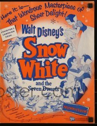 3x896 SNOW WHITE & THE SEVEN DWARFS pressbook R1958 Walt Disney animated cartoon fantasy classic!