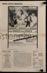 3x899 SOMETHING WILD pressbook 1962 Ralph Meeker, sexy close-up of Carroll Baker!