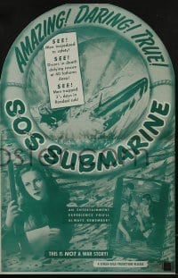 3x900 SOS SUBMARINE pressbook 1948 story of 13 doomed men aboard a sunken sub, cool die-cut cover!