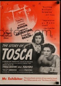 3x909 STORY OF TOSCA pressbook 1947 Rossano Brazzi, Imperio Agentina, Michel Simon, Italian!