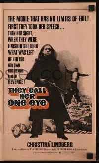 3x930 THEY CALL HER ONE EYE pressbook 1974 wild cult classic, Christina Lindberg in the title role!