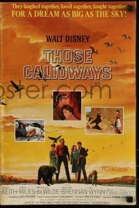 3x932 THOSE CALLOWAYS pressbook 1965 Walt Disney, Brian Kieth, they dared to dream the impossible!