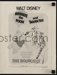 3x987 WINNIE THE POOH & TIGGER TOO pressbook 1974 Walt Disney, characters created by A.A. Milne!