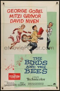 3y094 BIRDS & THE BEES 1sh 1956 George Gobel, Mitzi Gaynor, David Niven, Preston Sturges, Sheldon