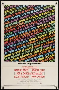 3y114 BOB & CAROL & TED & ALICE 1sh 1969 directed by Paul Mazursky, Natalie Wood, Dyan Cannon!