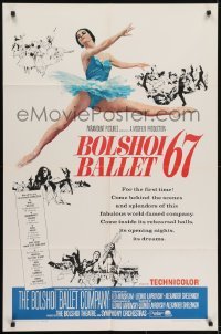3y116 BOLSHOI BALLET 67 1sh 1966 famous Russian ballet, art of sexy dancing ballerina!
