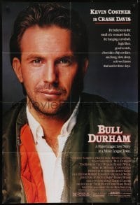 3y136 BULL DURHAM style B 1sh 1988 great close-up image of baseball player Kevin Costner!
