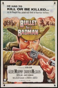 3y137 BULLET FOR A BADMAN int'l 1sh 1964 Audie Murphy is framed for murder by Darren McGavin!