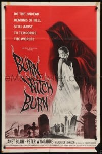3y138 BURN WITCH BURN 1sh 1962 undead demons of Hell arise to terrorize the world!