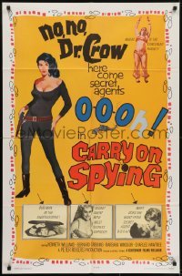 3y161 CARRY ON SPYING 1sh 1964 sexy English spy spoof, the most secrets exposed!
