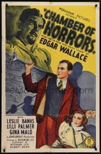 3y165 CHAMBER OF HORRORS 1sh 1940 Edgar Wallace, a blonde captive enslaved in an asylum of horrors!