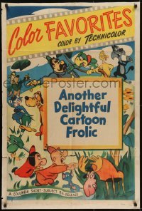 3y180 COLOR FAVORITES 1sh 1950 Columbia cartoon, cool artwork of many different characters!