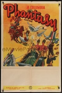 3y181 COLUMBIA PHANTASY CARTOON 1sh 1939 Columbia, cool art of Mother Goose & other characters!
