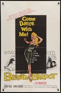 3y183 COME DANCE WITH ME 1sh 1960 Voulez-vous Danser avec Moi?, sexy beckoning Brigitte Bardot!