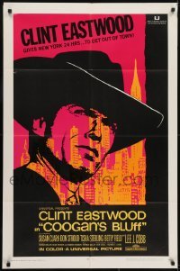 3y186 COOGAN'S BLUFF 1sh 1968 art of Clint Eastwood in New York City, directed by Don Siegel!