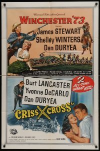 3y202 CRISS CROSS/WINCHESTER '73 1sh 1958 James Stewart & Burt Lancaster double bill!