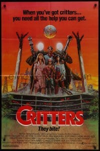 3y203 CRITTERS 1sh 1986 great completely different art of cast & monsters by Ken Barr!