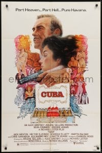3y208 CUBA 1sh 1979 cool artwork of Sean Connery & Brooke Adams and cigars!