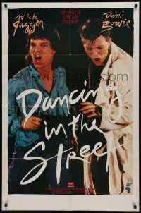 3y211 DANCING IN THE STREET 1sh 1985 great huge image of Mick Jagger & David Bowie singing!