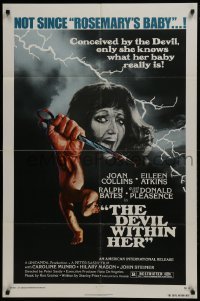 3y242 DEVIL WITHIN HER 1sh 1976 conceived by the Devil, only she knows what her baby really is!