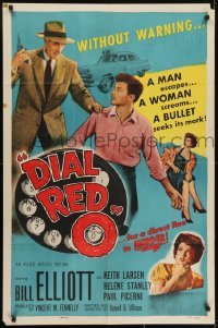 3y245 DIAL RED O 1sh 1955 a man escapes, a woman screams, a direct line to MURDER!