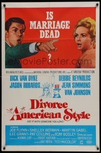 3y253 DIVORCE AMERICAN STYLE 1sh 1967 Dick Van Dyke points at Debbie Reynolds, is marriage dead?