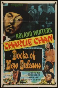 3y254 DOCKS OF NEW ORLEANS 1sh 1948 Roland Winters as Charlie Chan, Mantan Moreland, Sen Yung